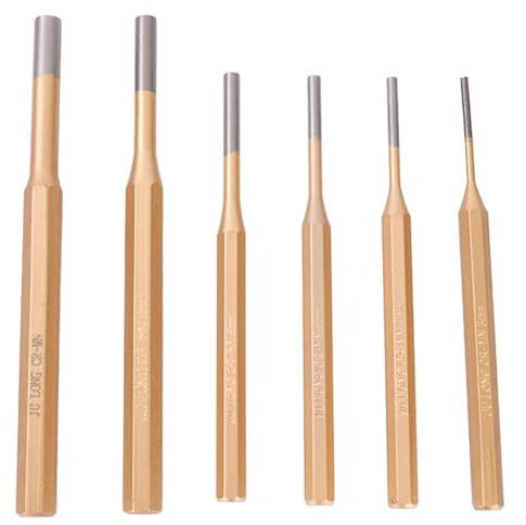 EXTRWORY Set di 6 scalpelli e punzoni, scalpello cilindrico ad alta durezza, scalpello cilindrico a testa tonda scalpello da 3-8 mm