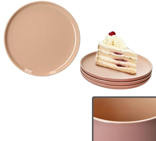 Ritzenhoff & Breker Jasper 4er Set Kuchenteller Puder I Steingut-Frühstücksteller für 4 Personen I kleine Teller für Salat, Dessert & Co. I Geschirr für Frühstück, Mittag, Kaffee & Abendbrot