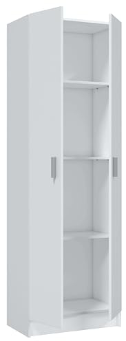 Miroytengo Armario Multiusos Cocina Despensa Lavanderia Baño Aseo Auxiliar Color Blanco 59x180 cm