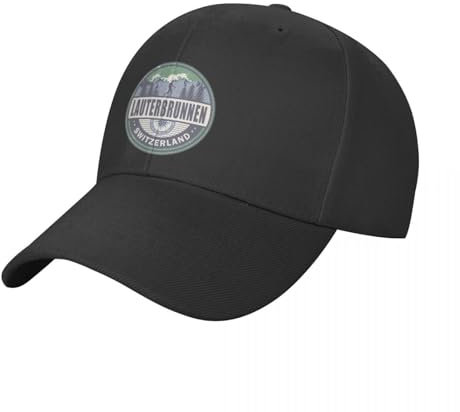 CWCMZDH Baseballmütze Baseballkappe Lauterbrunnen Schweiz Schweizer Alpen Vintage Wandern Design Baseball Cap Rave Ball Cap schwarz Fischerhut Hüte für Frauen Männer