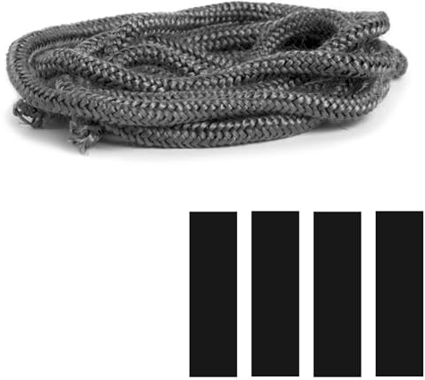 Joint de Porte en Fibre de Verre, Joint CheminéE, Joint pour Poele a Bois avec Bande de Fin, Joint Insert CheminéE, pour PoêLe, CheminéE, Tube Poele, Porte de Four, Longueur : 2,5 M (Φ 8mm)