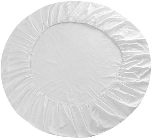 Baumwollbettblätter, runde Bettlaken 78,7 Baumwollbettblätter mit elastischer einzelner weißer Bettdecke weiche atmungsaktive hautfreundliche Bettwäsche für Zuhause, Hotel, bessere Schlaf, runde Be