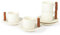 fanquare Tazze e Piattini da Caffè Tazza da Caffè in Ceramica Bianca con Manico in Legno Set di 4 Mini Tazze da Caffè Espresso per Tè Latte Moka Caffè