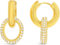 ARS-ARGENTI Creolen Ohrringe Damen Mädchen Sterling Silber 925 Gold 18K - hypoallergen (Luxuriöse Doppel Creolen in Brillant-Design REAGAN Edelstahl 18K vergoldet 14x14mm)