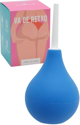 Mysecretcasse Peretta rettale adulti per il lavaggio 225 ml, in silicone medico, 2 cannule incluse per doccia anale (L)