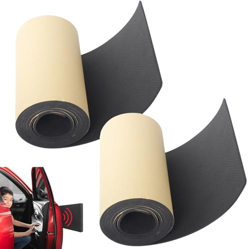 Ksvaye 2 x Foam Garage Protection, 2 m x 20 cm x 4 mm, Black, EVA, Stainless Steel, Universal Fit for Car and Garage Wall