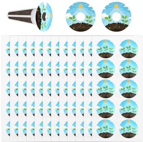 Gosknor 120pcs Plant Grow Stickers, Green Hydroponic Garden Labels PVC Round Grow Basket Labels Hydroponic Garden Accessories for Labeling and Understanding Plant Growth