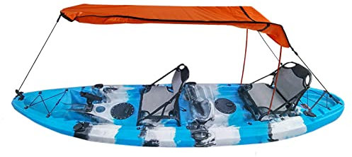 Cyrank Canopy d'ombre de Kayak, Parapluie Pliable de Kayak Portable Parasol auvent de Bateau de Tissu d'Oxford pour la pêche de canoë de Bateau Fou (Orange)
