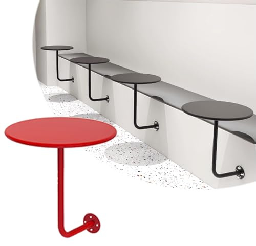 Generisch Runder Tisch Zur Wandmontage Schwebender Stehtisch L-förmiger Bistrotisch An Der Wand Montierter Beistelltisch Für Café Dessertladen Esszim(Weiß)