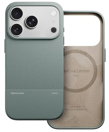 Native Union (Re Classic Case 3.0 – MagSafe Compatible with Built-in Magnets – Resistant & Recycled Materials – Ultra-Durable with 6ft / 1.8m Drop Protection for iPhone 17 Pro (Slate Green)