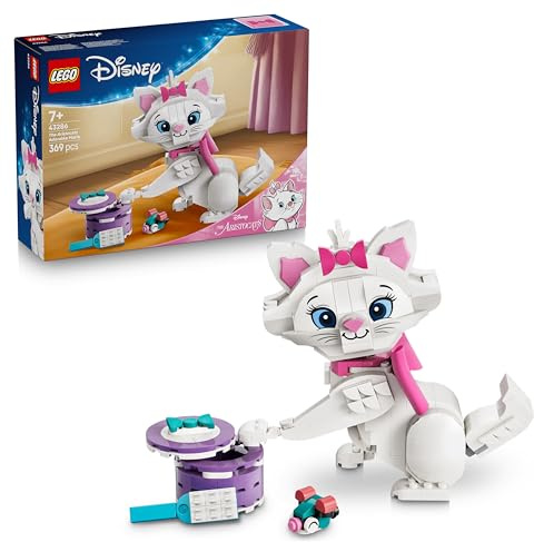 LEGO|Disney The Aristocats Adorable Marie - Toy Cat Animal Figure w/Accessories incl. a Textile Bow - DIY Bedroom Decor - Nostalgic Gift for 7+ Year Old Girls & Fans - 43286