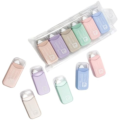 Maslasee Scrapbook Supplies, 6 Pack Glue Tape Roller for Double Sided Adhesive Tape Pen and Journaling Supplies, Also Known as Double Sided Tape Pen & Glue Tape for Card Making Crafts