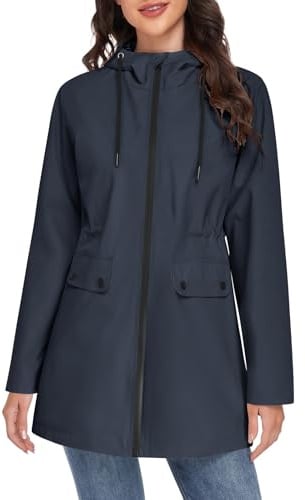 Yuson Girl Cappotto Primaverile Donna Lungo Cappotto Mezza Stagione Leggero Giacca Parka Antivento Elegante Cappotti con Cappuccio Casual Giubbotto per Primavera Estate Autunno