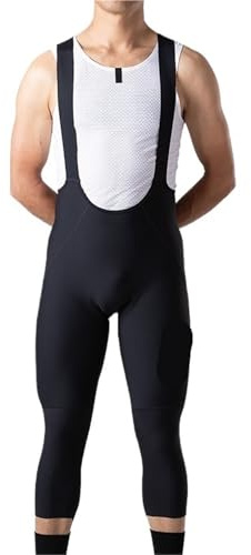 XIEHYA Salopette da Ciclismo in Pile Pantaloni da Ciclismo Professionali in Pile Invernale ad Alta Elasticità for Abbigliamento Bici Strada Corto Uomo(Black,XL)