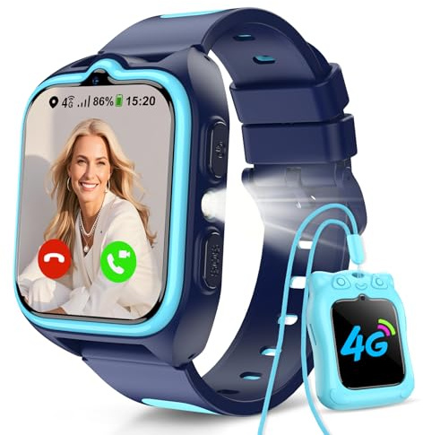 Baolubao 4G Smartwatch Kinder - Kinder Telefonuhr mit SIM-Kartenslot, Telefonanruf, Sprachchat, GPS, SOS Notruf, Taschenlampe, Schulmodus, Schrittzähler, Kinderuhr für Jungen Geschenke 4-12 Jahren