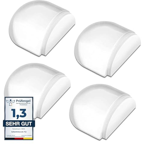 LINKWAY 4er Set Bodentürstopper Selbstklebend - Transparente Türstopper Boden aus Silikon, Unsichtbarer Wandschutz, Leiser Türpuffer für Laminat, Fliesen & Parkett