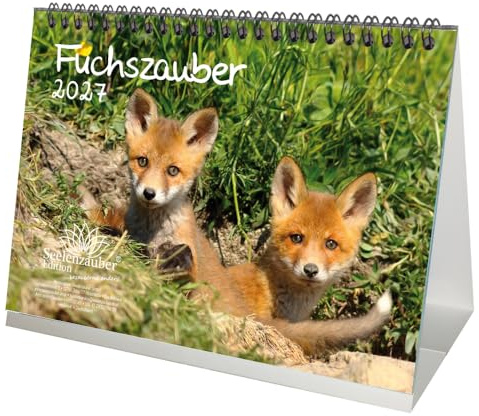 Fuchszauber DIN A5 Tischkalender für 2027 Fuchs und Füchse - Seelenzauber