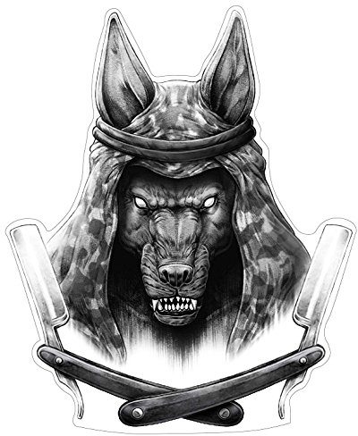 Anubis Aufkleber Sticker Schakal Ägypten Wolf Totenkult ca. 12x10 cm