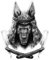 Anubis Aufkleber Sticker Schakal Ägypten Wolf Totenkult ca. 12x10 cm