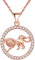 Uloveido Leo Zodiac Sign Pendant Necklace for Women Girls Rose Gold Plated Birthday Lion Necklace for Men Boys N1047