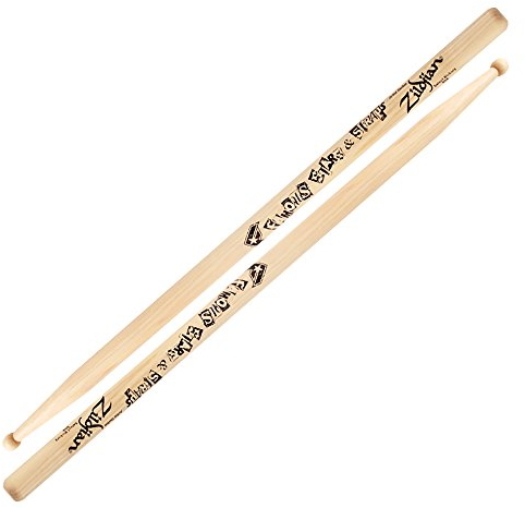 Zildjian Artist Series Hickory Drumsticks - Travis Barker - Wood Tip - 'Stars & Straps' Logo