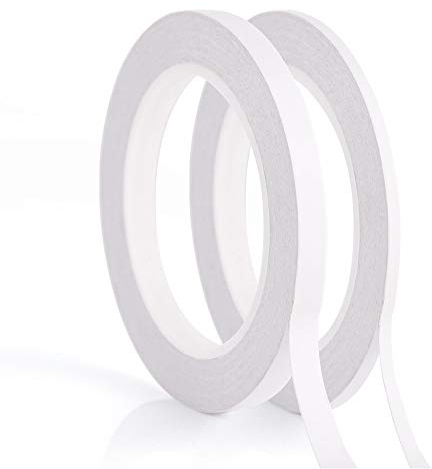 FEPITO 2 Rollen selbstklebendes doppelseitiges Klebeband für Büro / Handwerk / Nähen, 35 m pro Rolle (Breite: 5 mm / 9 mm)