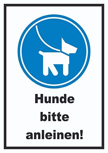 HB-Druck Hunde Bitte anleinen Schild A5 (148x210mm)