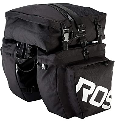 XPhonew arrière pour vélo de Sac, 3 en 1 37L étanche Vélo Sacoche Sac de Porte-Bagages arrière de vélo Siège arrière Trunk Bag Sac de Selle pour avec bandoulière détachable et Panneau réfléchissant