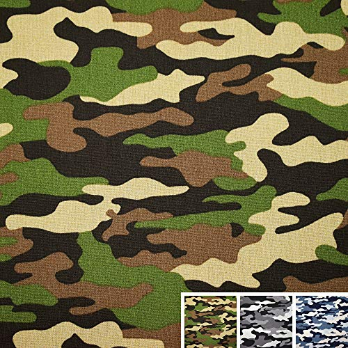 MAGAM-Stoffe Brian Camouflage Baumwollstoff Oeko-Tex Meterware 50cm (01. Grün)