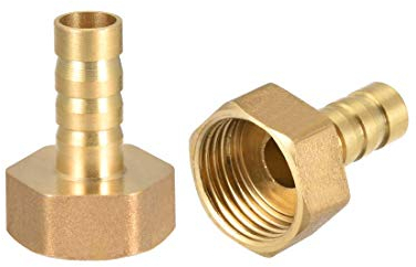 sourcing map 2Stk. Messing Schlauchtülle Anschlussstück 10mm Barb G1/2 Innengewinde Rohradapter