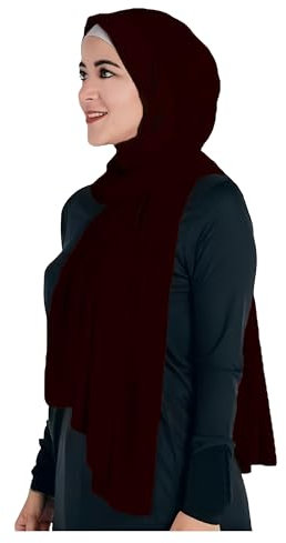 Lina & Lily Maxi Hijab Jersey Premium, Kopftuch Schal Turban für Muslimische Frauen (Kastanienbraun)