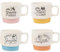 Le Fabuleux Shaman 39-2X-007 Tasses à café empilables Monsieur Madame Grognon Susceptible Rien à cirer Grande gueule Set de 4 assorties Blanc et multicolore Céramique D10,5 x H22,5 cm