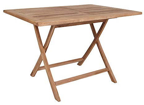 PKline Oline Teak Gartentisch 80x120 Teakholz massiv Tisch Garten Beistelltisch Holz