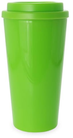Simply Green Solutions - Reusable Coffee Cups with Lids, Thermal Cups for Hot and Cold Drinks, Double Wall Tumbler, To Go Coffee Cups, 16 oz Coffee Tumbler, Screw-On Sip Lid, Dishwasher Safe, Apple
