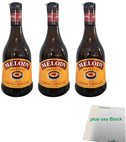 Melody Licor de Crema Catalana 17% 3er Pack (3x0,7l Flasche) + usy Block