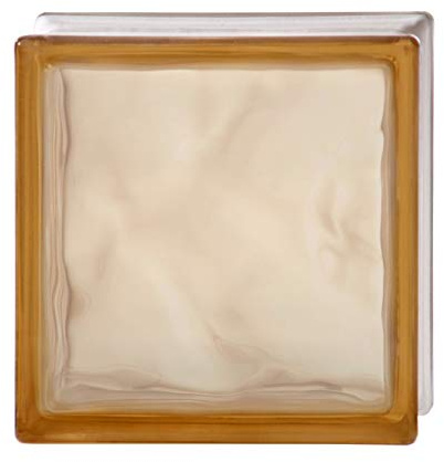 Bormioli Rocco Verre brique satiné de 1 face ondulée, bronze, pure, havane, 19 x 19 x 8 - 6 pièces