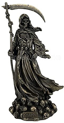 Charon mit Scyth Ferryman of Hades Underworld Statue Skulptur Bronze Finish