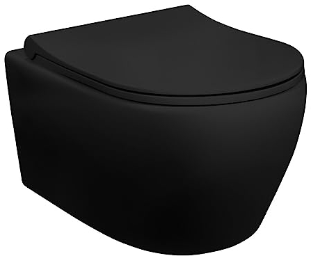 Aloni Design Hänge-WC mit Taharet/Bidet/Hygienedüse Schwarz matt