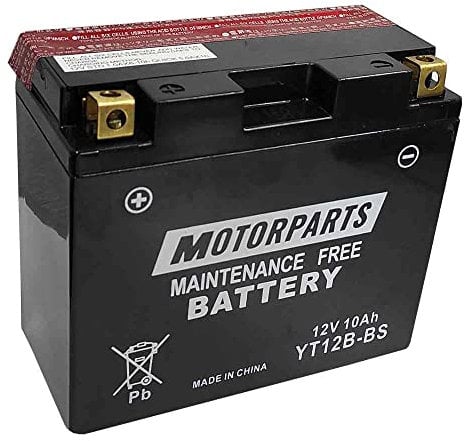 BATTERIA MOTORPARTS MINARELLI BATTERIA YT12B-BS 12V 10AH COMPATIBILE CON APRILIA SPORT CITY EU3 125 4T 06 08 SENZA MANUTENZIONE COMPLETA SPECIFICA MOTO SCOOTER