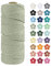 LEREATI Macrame Cord 2mm x 100m, Thick Macrame Rope Natural Cotton Rope Craft String, 3 Strand Twisted Cotton Cord Yarn for DIY Plant Hanger, Wall Hanging, Christmas Decoration (Bean green)