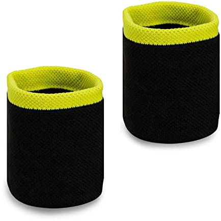 MYSUNBAR 2 Stück, Schwarz/Schwefelfeder Atmungsaktiv Absorbierend für Basketball Fußball Tennis Yoga Laufen Fahrrad Joggen