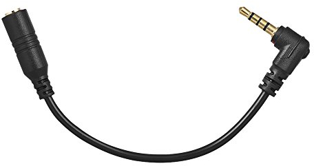 Andoer 3,5 mm 3 Pole TRS Buchse auf 4 Pole TRRS Stecker 90 Grad rechtwinklig Mikrofon Adapter Kabel Audio Stereo Mic Converter für Smartphone