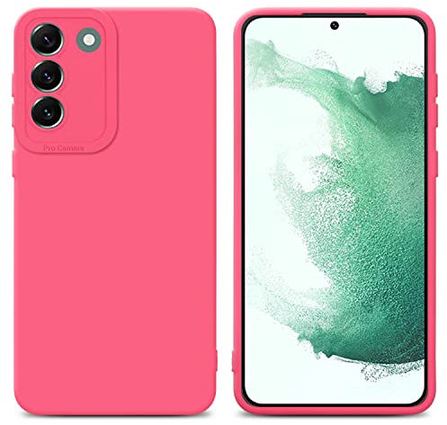 Cadorabo Hülle kompatibel mit Samsung Galaxy S22 Plus Schutzhülle TPU Silikon Case Liquid Design mit Kameraschutz Slim Kratzfest Weiche Gummi mit Rundumschutz Case Hülle für Galaxy S22 Plus in Rot
