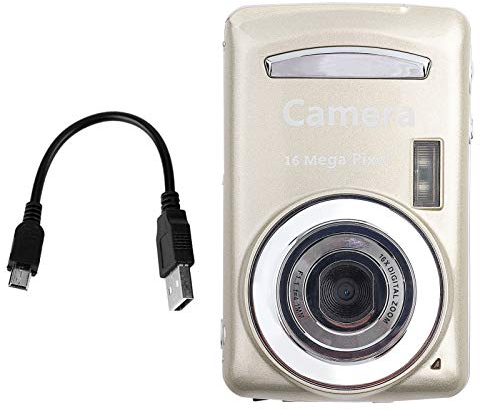 Akozon Cámara Digital, Mini Cámara de Video Digital para Exteriores 16MP 720P 30FPS 4X Zoom HD Videocámara con Pantalla LCD de 2.4 Pulgadas Accesorios Dorados(Oro)
