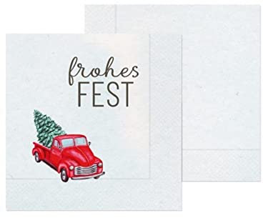 LaVida - 1301821 - Lunch Servietten, Papier, 20 Stück, Weihnachten, Frohes Fest, 16.5cm x 16,5cm