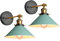 iDEGU 2 Stück Wandleuchten, Retro Wandlampe im Metall Lampenschirm mit 240° Verstellbare Moderne Deckenlampe Wandspots für Schlafzimmer Wohnzimmer Flur, 22CM (Grün)