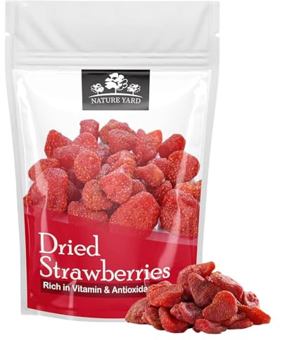 NATURE YARD Fraises séchées - 1 kg - Fraise confite déshydratée fruits secs