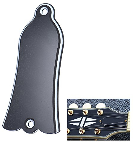 KOCAN 2 Löcher PVC Binder-Rod-Abdeckplatte Scroll-Platte für Gibson LP SG Flying V ES Gitarre Schwarz-Bell-förmigen