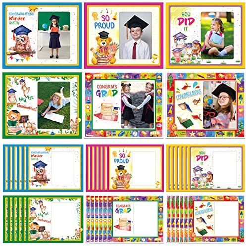 36 Stück Vorschulabschluss-Bilderrahmen für den ersten Abschluss, Andenken, Geschenk, Vorschule, Abschluss, Geschenke für 8.3x12.4 cm, Foto, Glückwünsche, Kindergarten, Dekorationen für Kinder