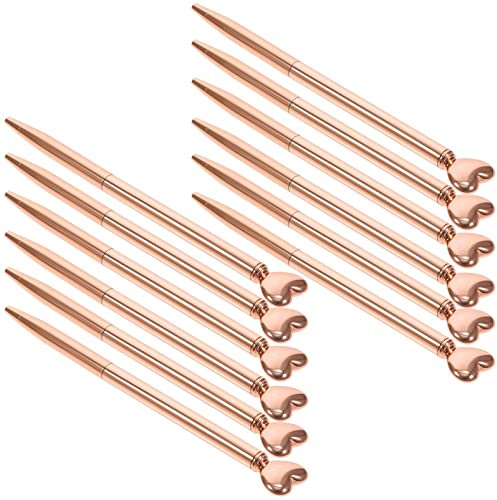 NUOBESTY Valentines Metall Stift 12 Stücke Kreative Kugelschreiber Herz Design Schreiben Stift Wohnaccessoires